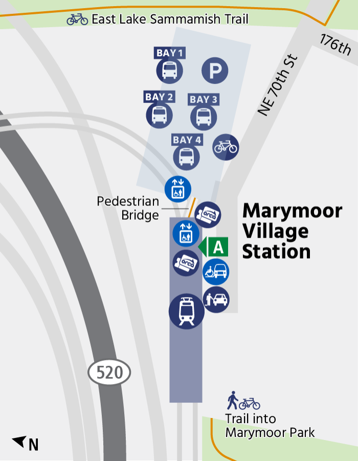 Map of Marymoor Village Station