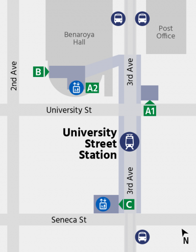 University Street Station Map Image