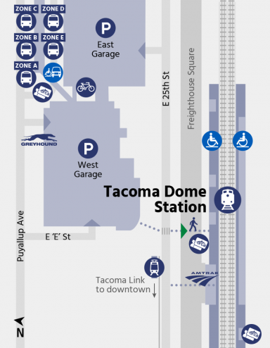 Tacoma Dome Station Map Image