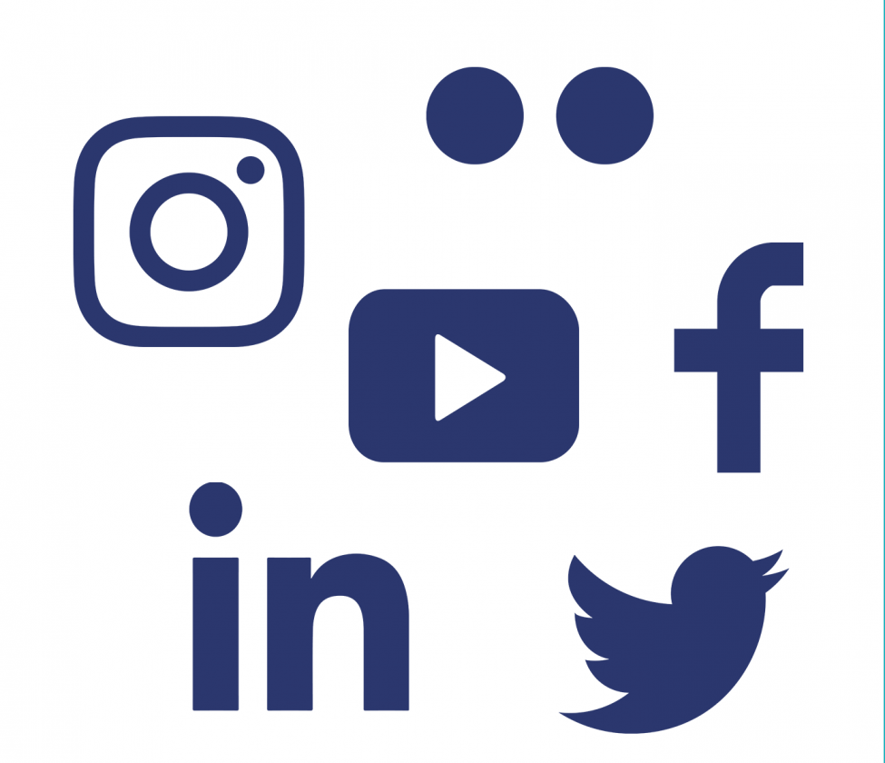 Social media icons for channels used by Sound Transit.