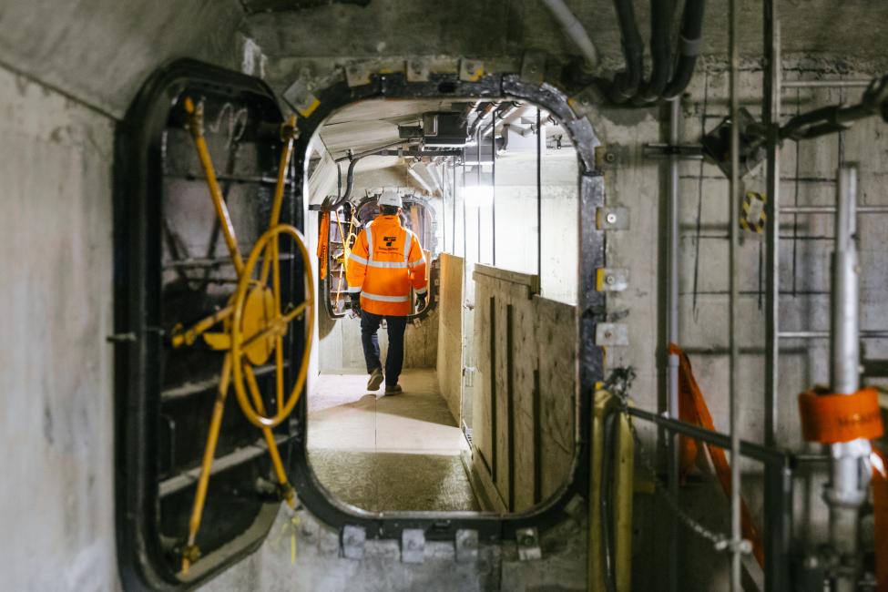 2018 in review: walking through tight quarters inside the I-90 bride.