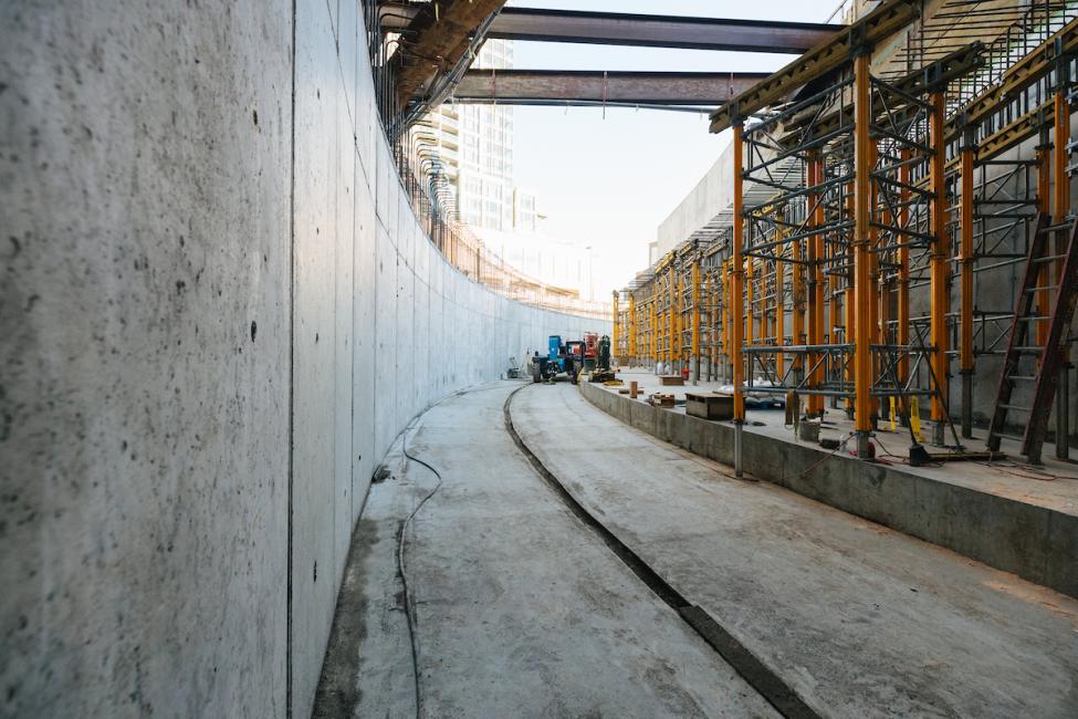 The area where trains will exit the tunnel under downtown Bellevue and enter the new Bellevue Downtown Station