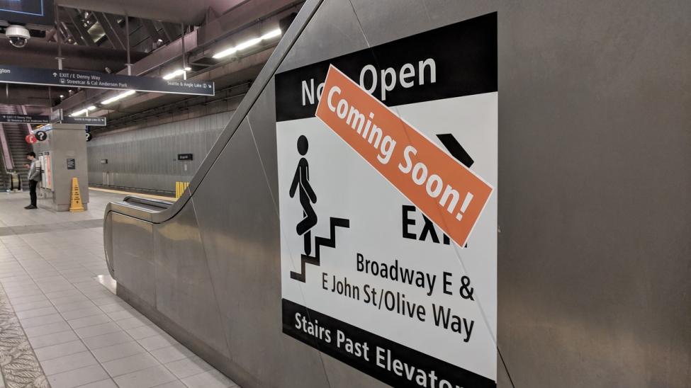 Stairs from the platform to the mezzanine will open later this year at Capitol Hill Station