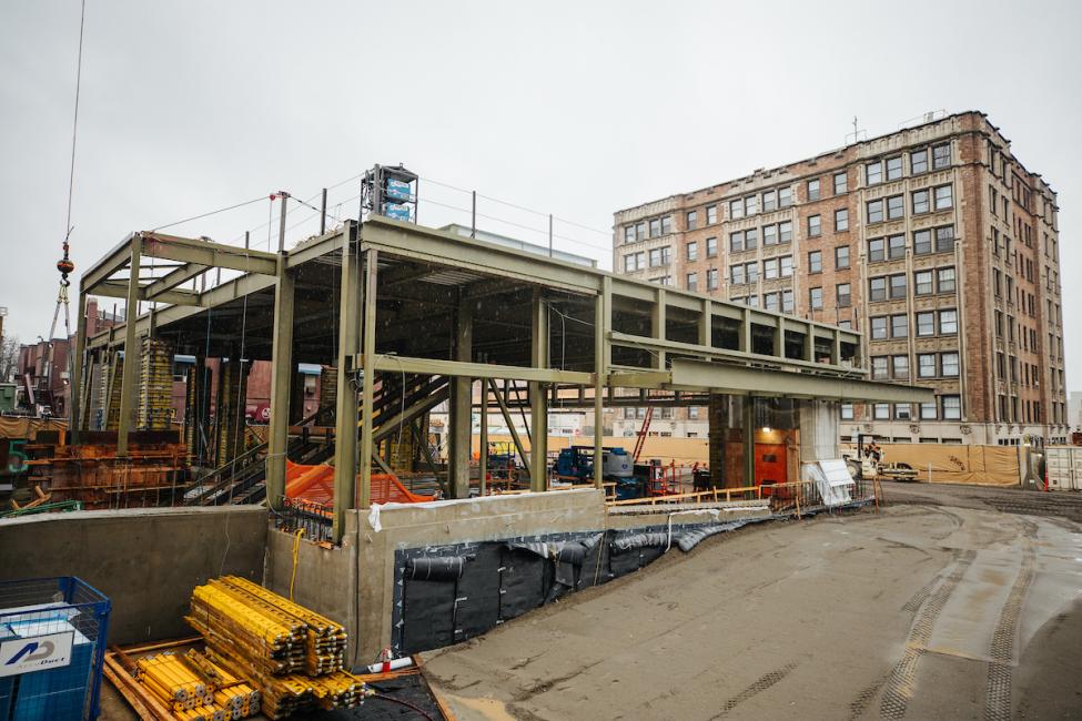 The south entrance to U District Station that is part of the Northgate Link light rail extension