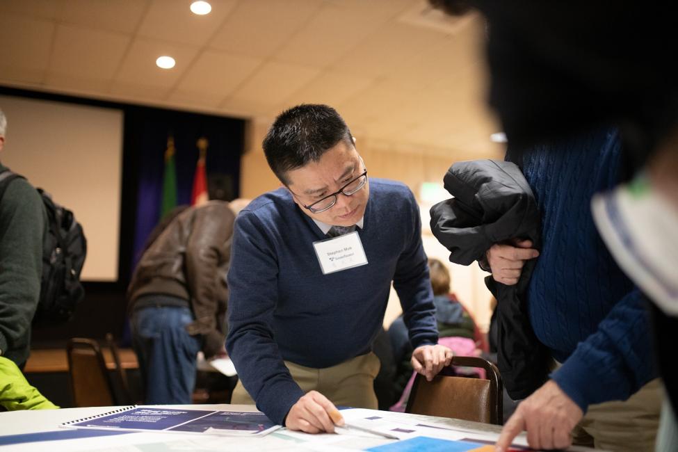 Mak at a recent outreach meeting for the new West Seattle/Ballard Link light rail expansion