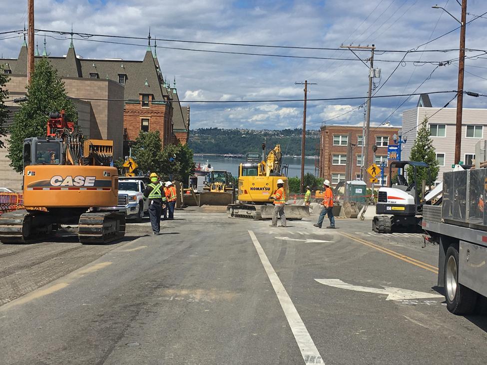 Construction near Stadium High School