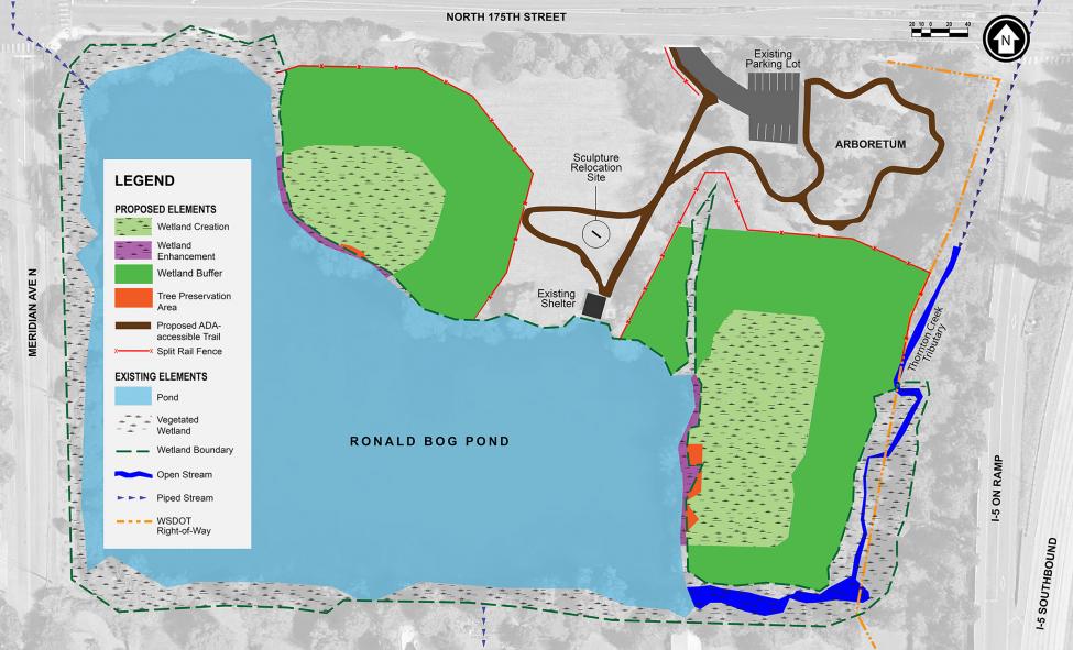 Map of Ronald Bog Park.