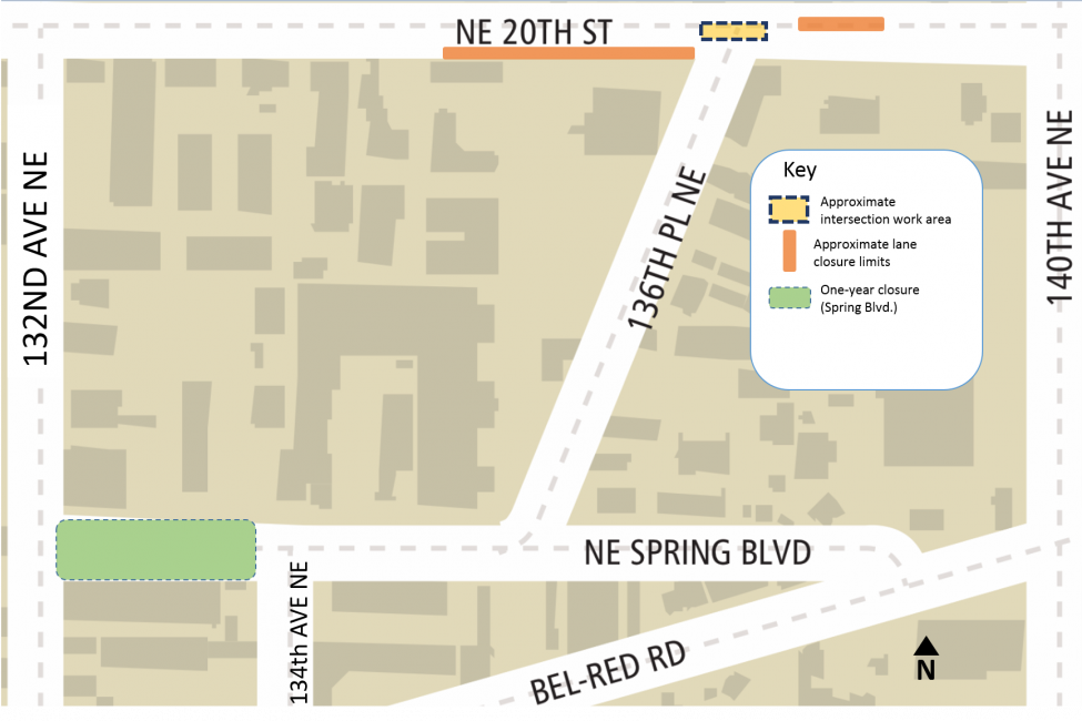 Map of NE 20th St work