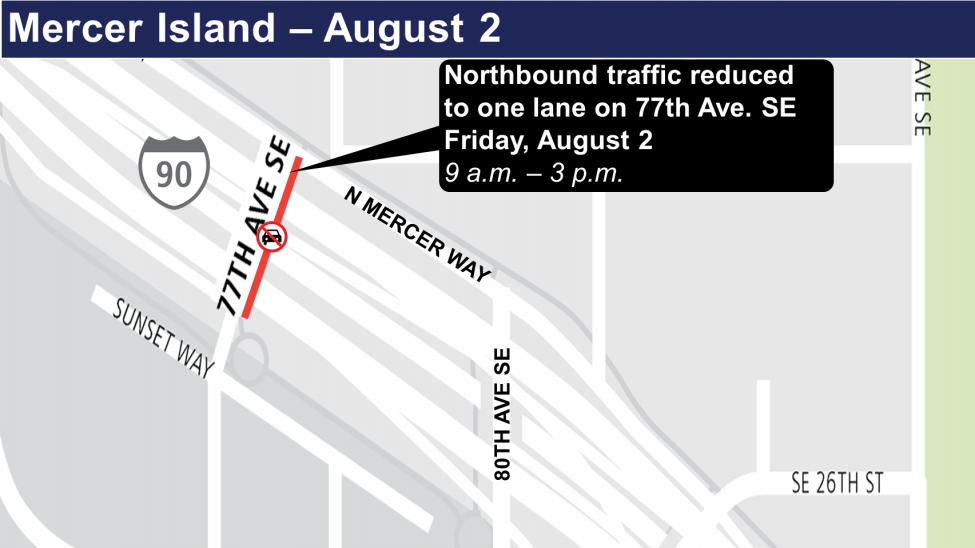 Map of 77th Avenue lane reductions.