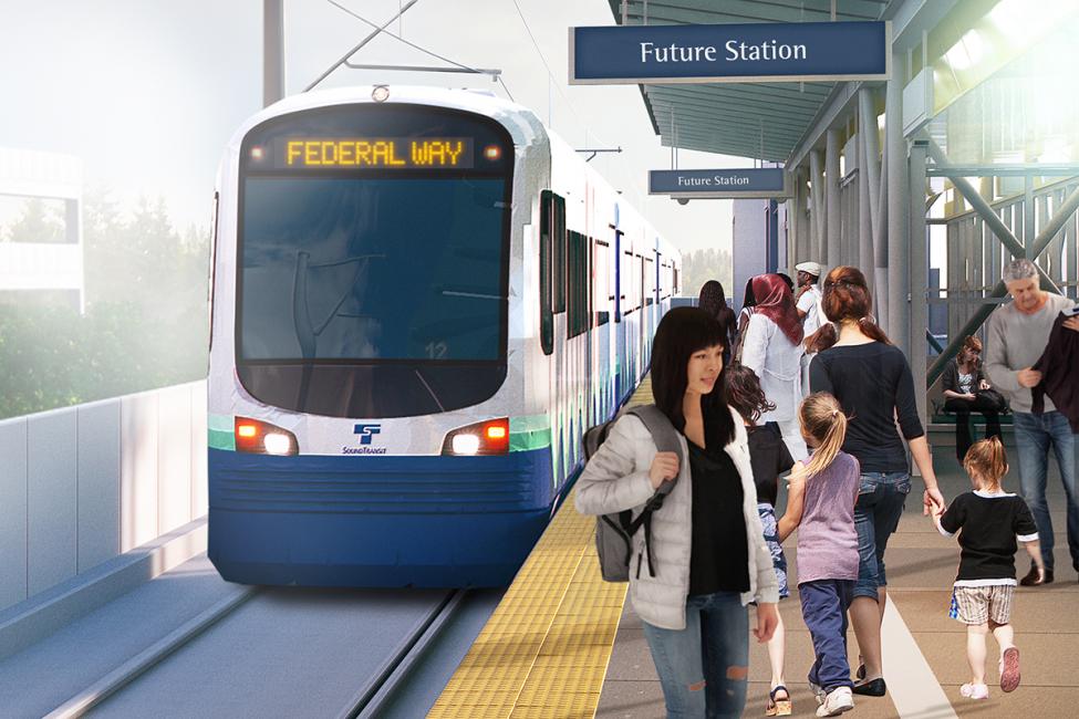 Conceptual image of a future Federal Way Link Extension station.