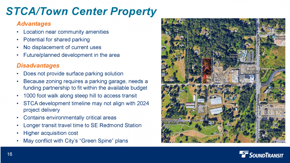 North Sammamish Park and Ride level 3 alternative STCA Town Center Property