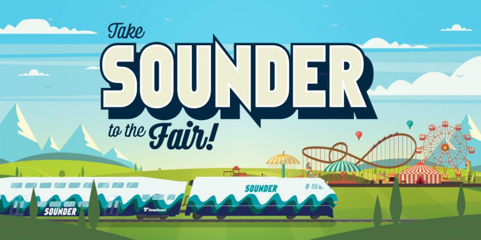 Ride Sounder to the Washington State Fair illustration graphic.