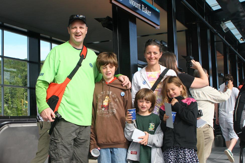 A family photo celebrating Link's opening day in 2009 in the same place today. 