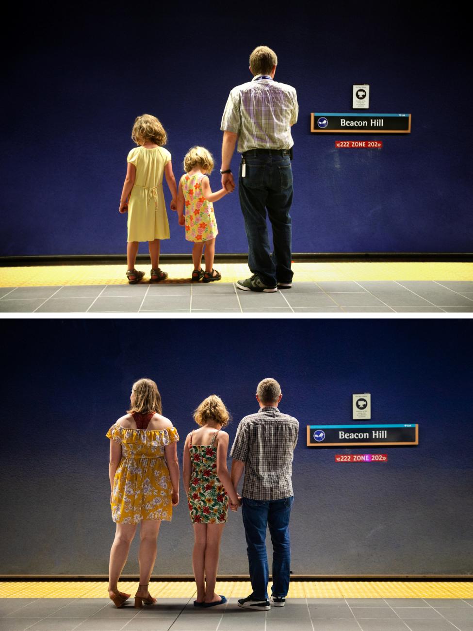 The author and his daughter's at Beacon Hill on Link's opening day in 2009 and today.