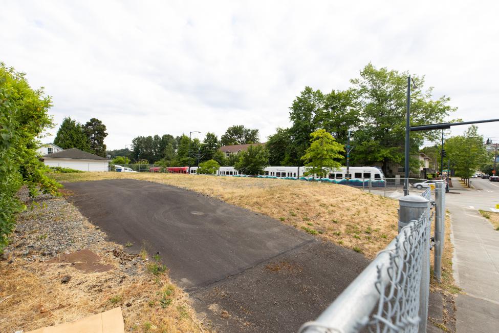 Small parcels of land, like the empty lot pictured here, were used for construction and staging for Link light rail.