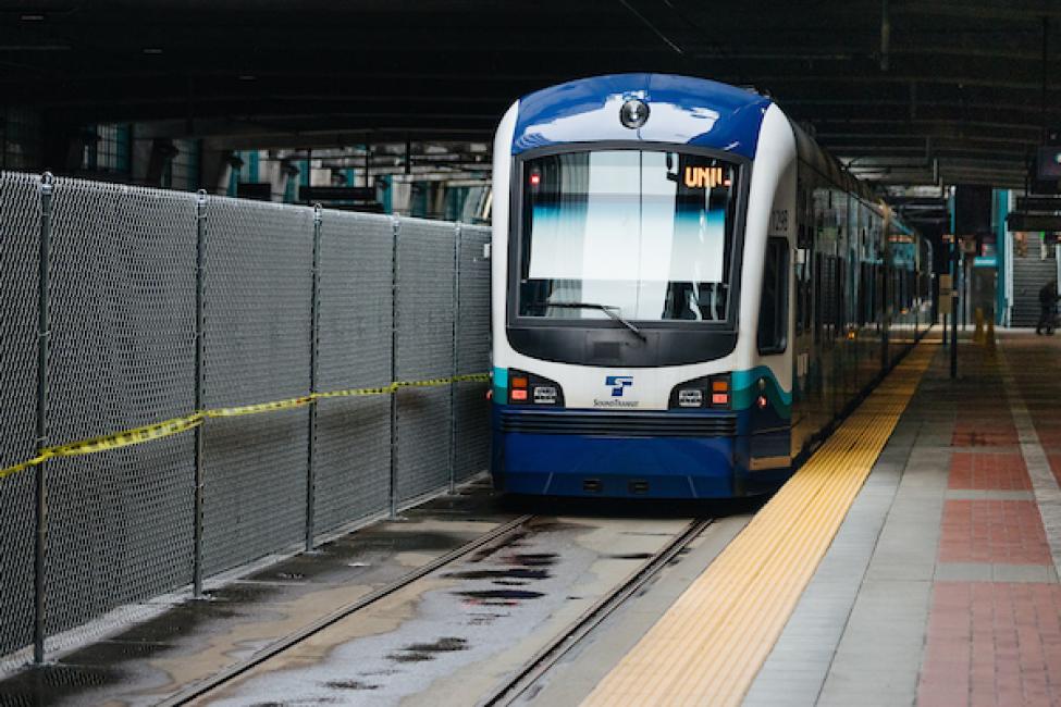 Fencing up at International District/Chinatown Station to prepare for Connect2020 construction