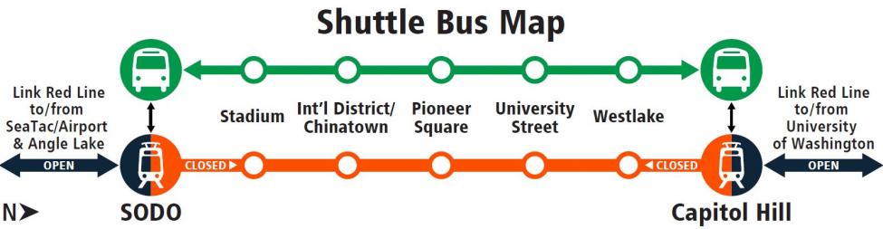 Bus connections during the partial Link closures on Oct. 12-13, Oct. 26-27, and Nov. 9-10