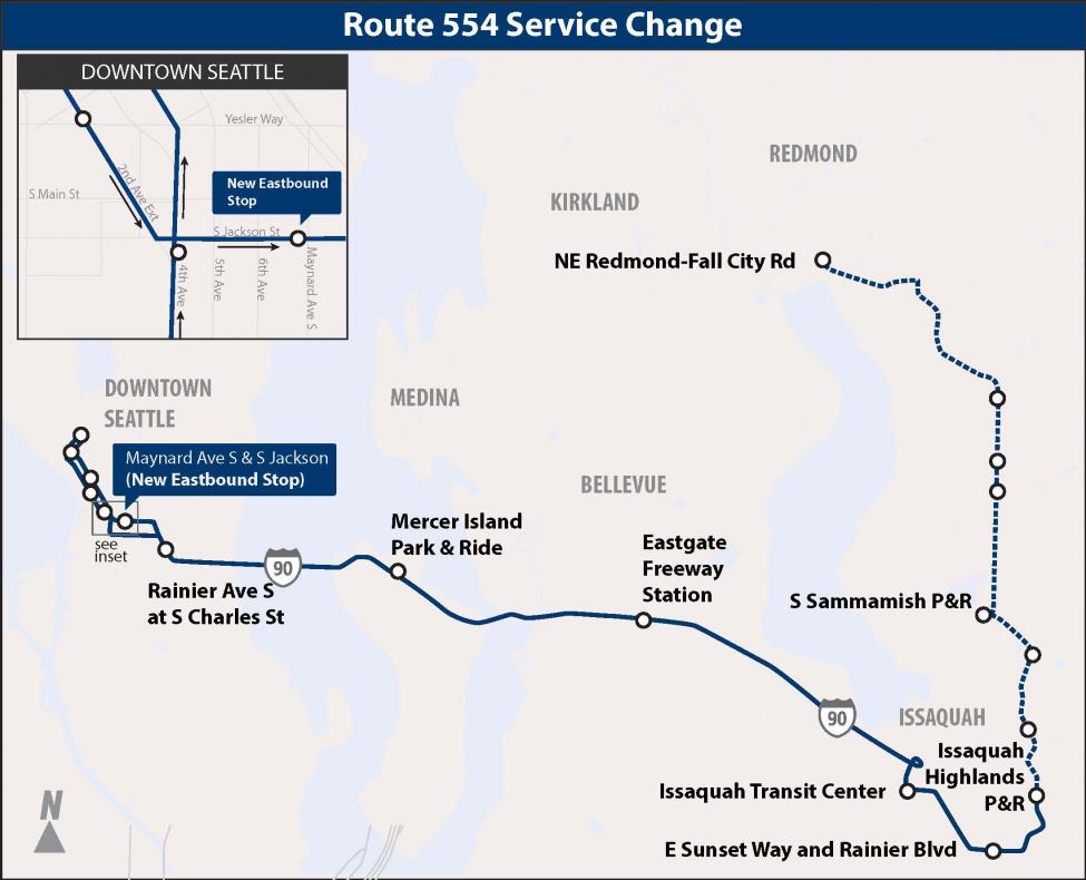 Route 554 map for 2019 fall service change