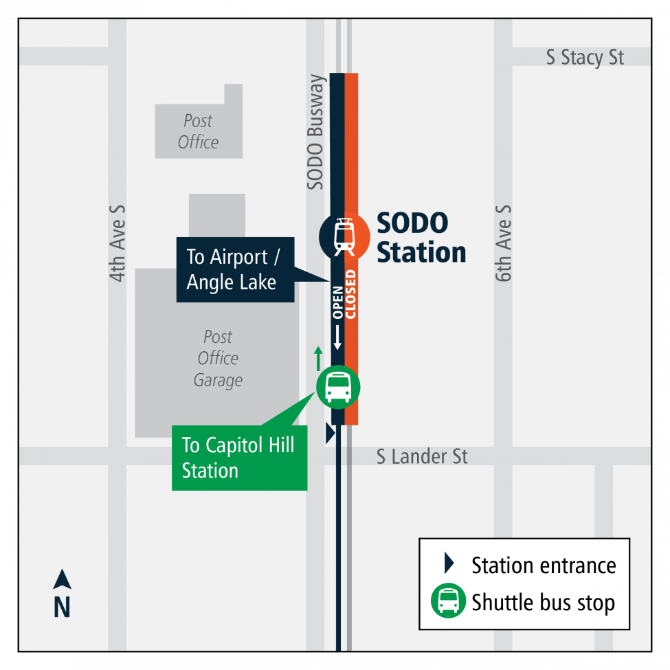 Buses to downtown and Capitol Hill will serve the SODO busway adjacent to SODO Station.