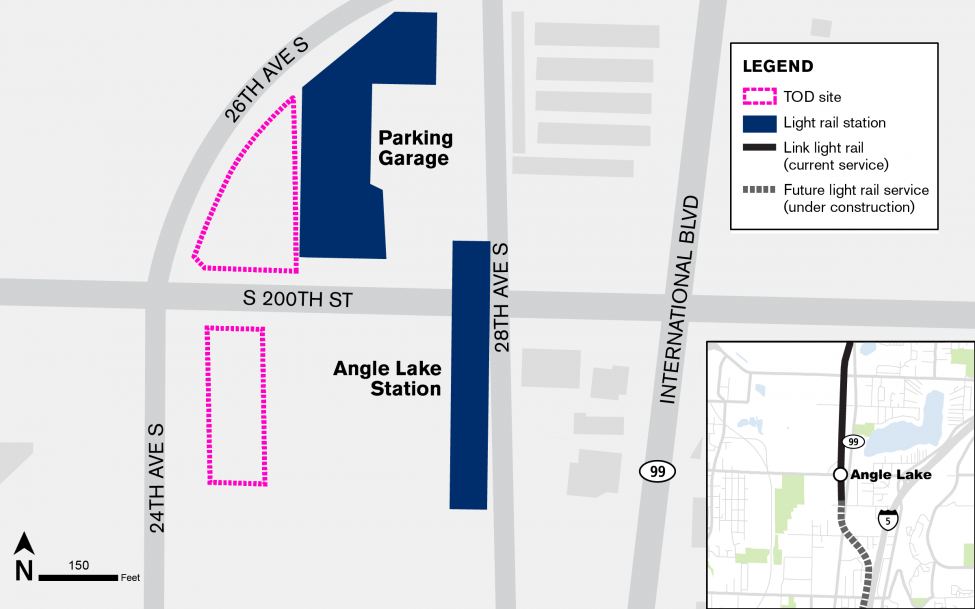 Map of the TOD area around Angle Lake