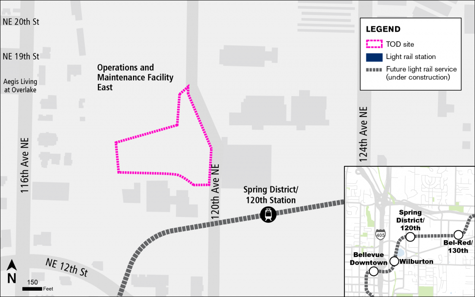 Map of the TOD area around Spring District/120th Station