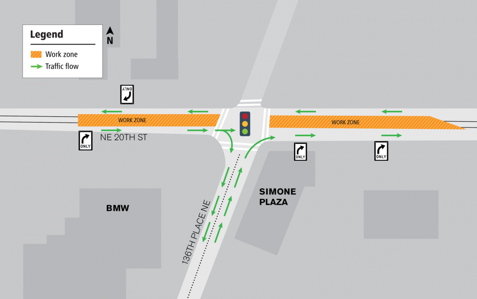 NE 20th St split map