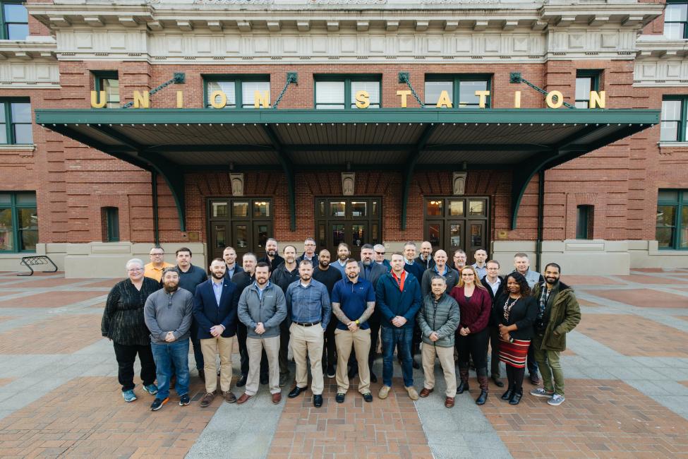 Sound Transit's veterans got together for a group photo outside Union Station for Veteran's Day.