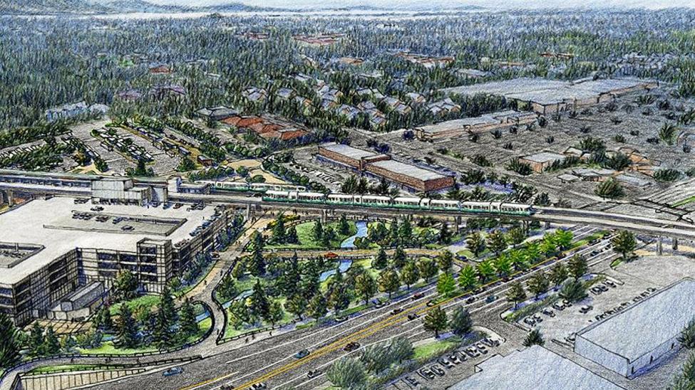 Artist rendering of future Lynnwood City Center Station.