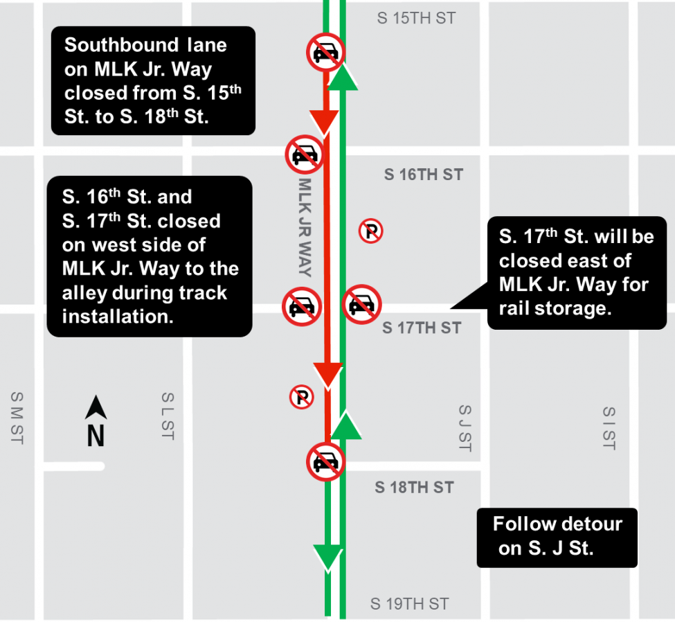 MLK way construction area map