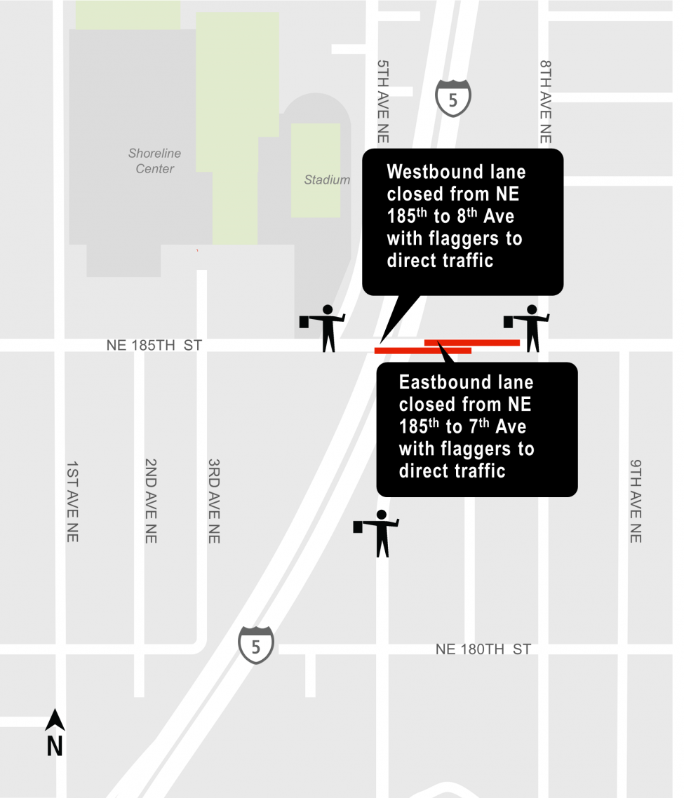 NE 185th St construction map
