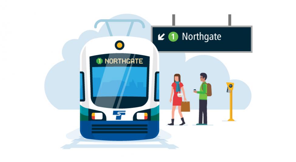 An illustration showing how the new line names will be displayed on Link trains and at stations