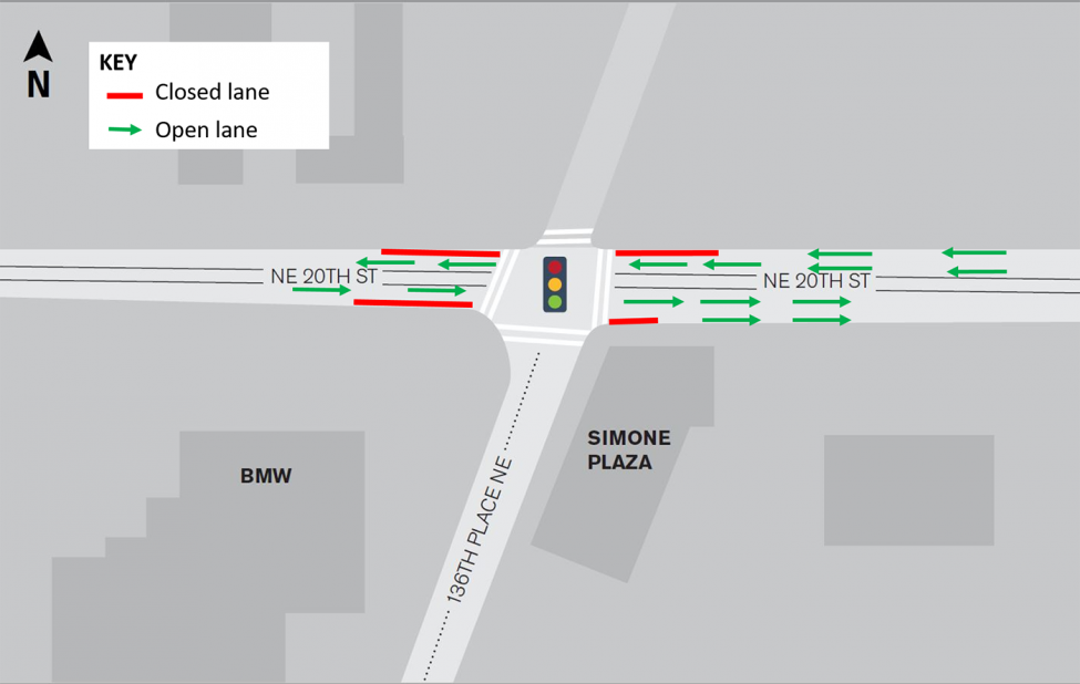 NE 20th St outer lanes map