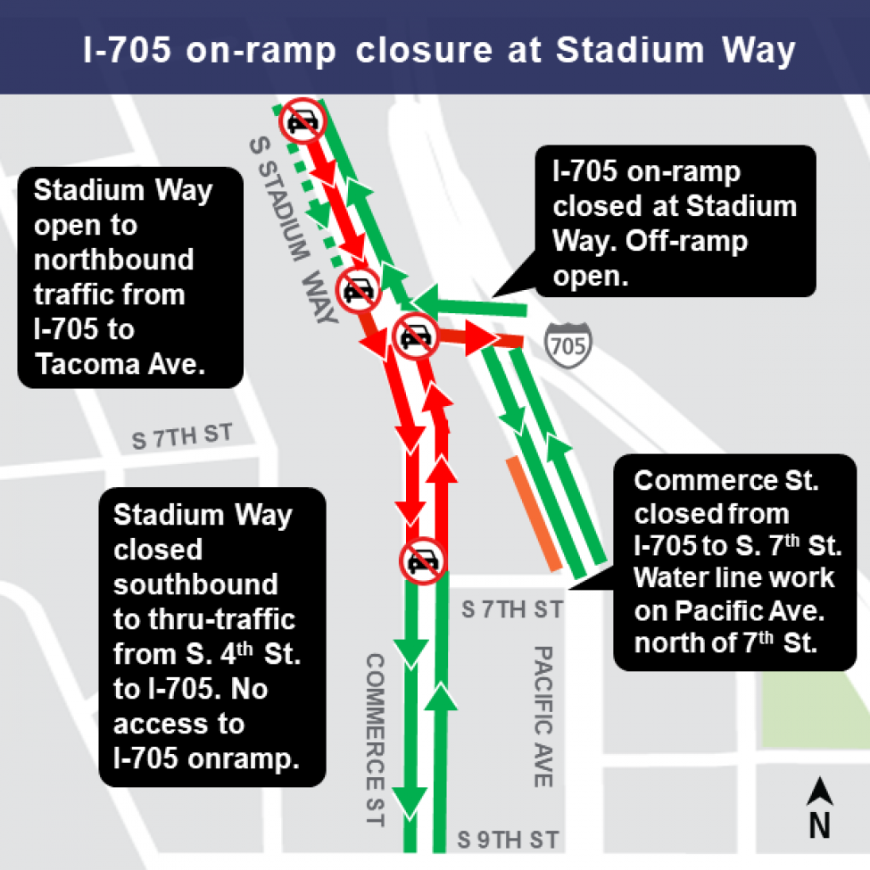 I-705 on-ramp closure.