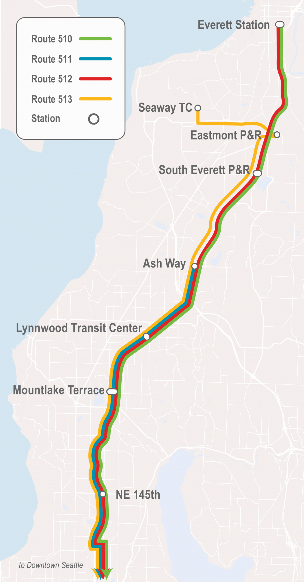 Current ST Routes 510/511/512/513 map