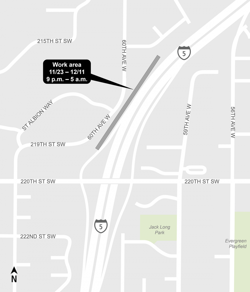 Map of girder work along 60th Avenue West.