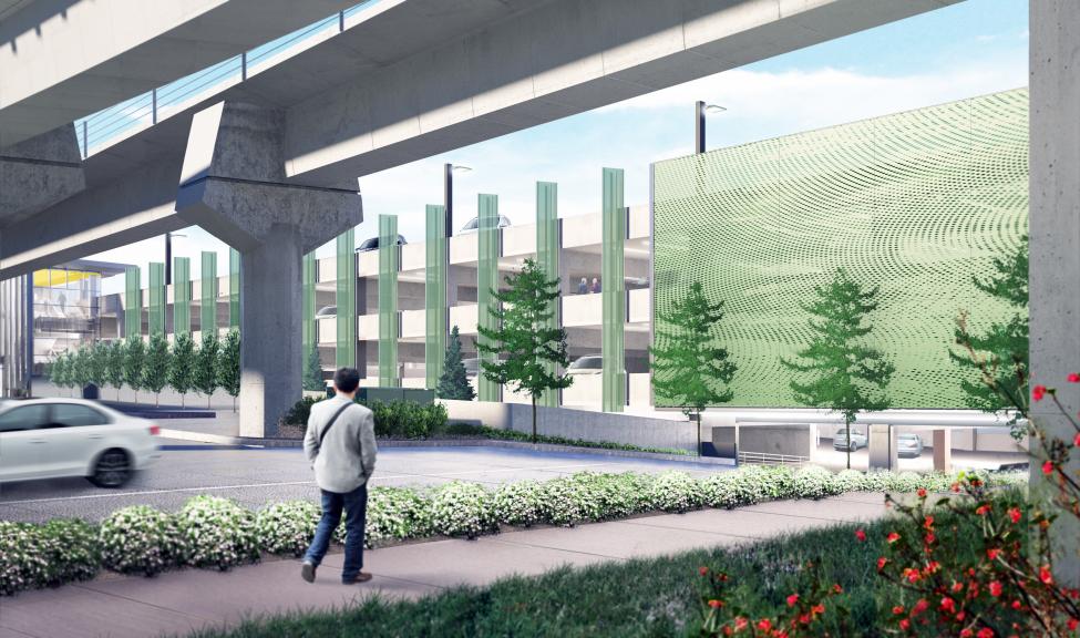 Artist rendering of the future South Bellevue Park-and-Ride garage.
