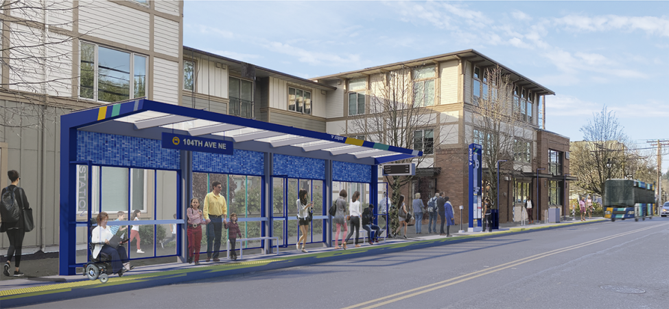 Rendering of Bothell Station, SR522/NE145th Bus Rapid Transit