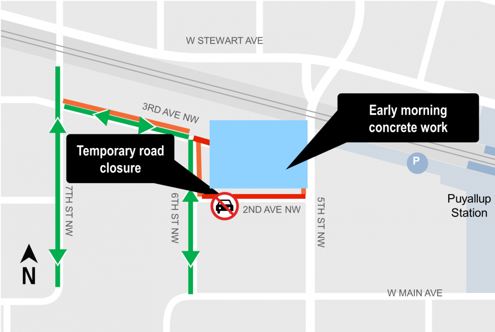 Map of temporary road closure.