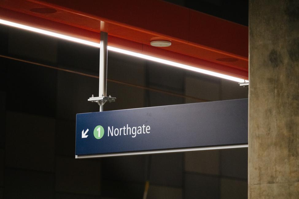 A 1 Line sign to Northgate Station.