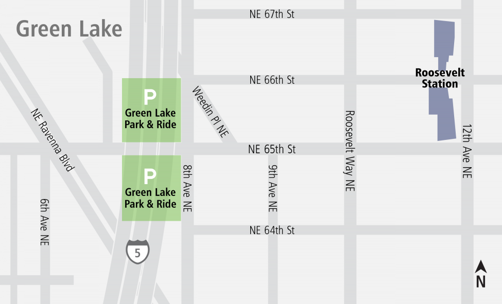 Green Lake Parking map