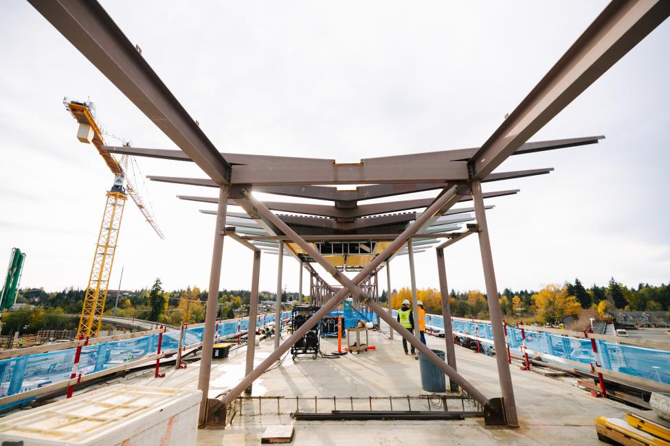 Lynnwood Station under construction.