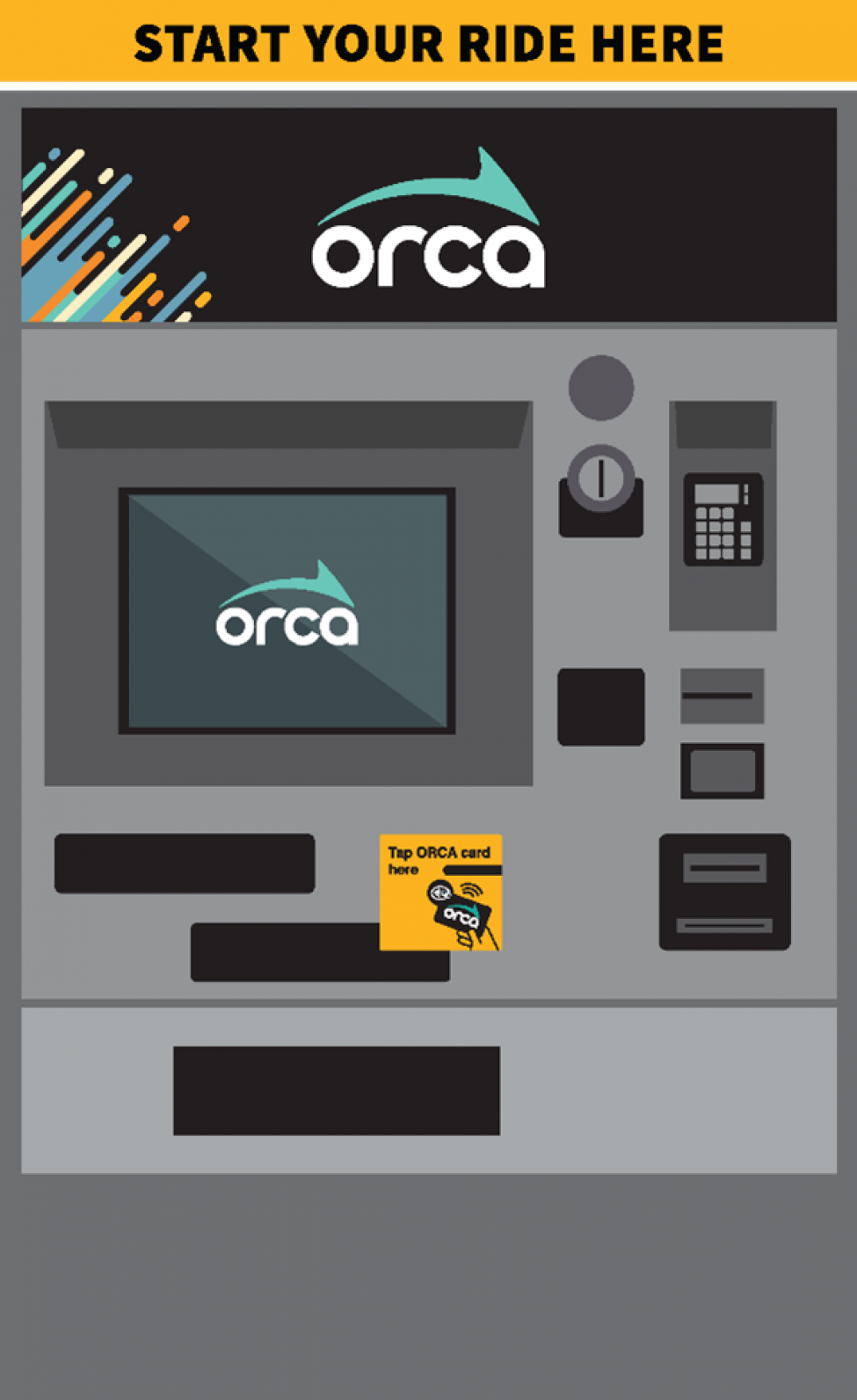 A graphic of a new ORCA ticket vending machine.