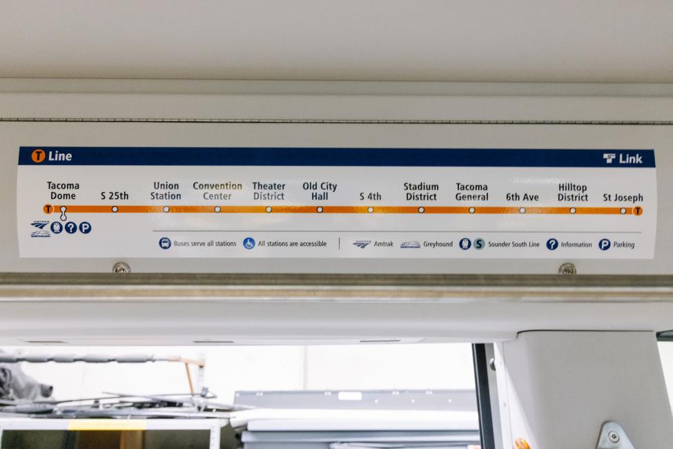 A map of the stops along Tacoma Link shows the new ones that will be added in 2023.