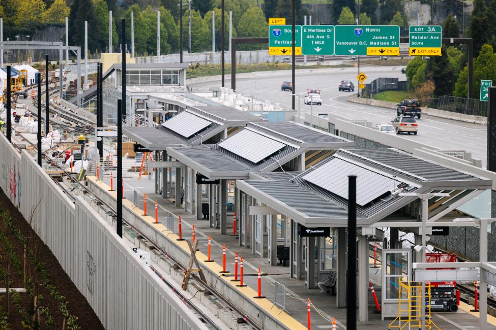 Looking at the Judkins Park Station from the east, with I-90 visible on the right. 