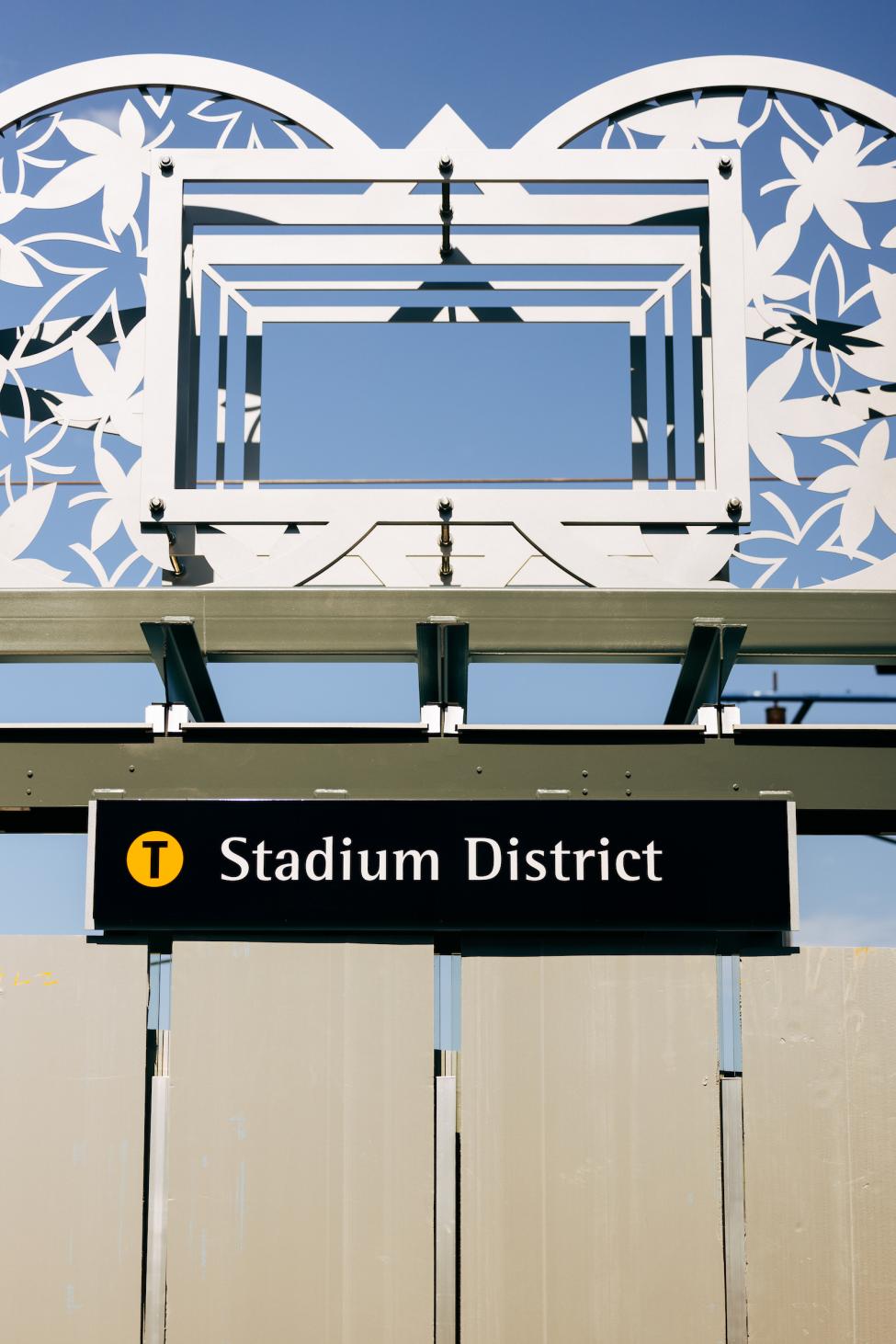 New art is installed at Stadium District Station.