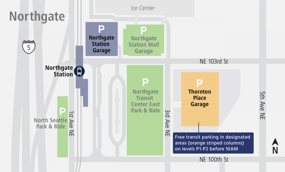 Web map for Northgate Thornton Place Parking Garage