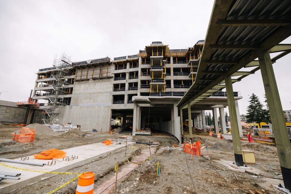 A parking garage under construction.