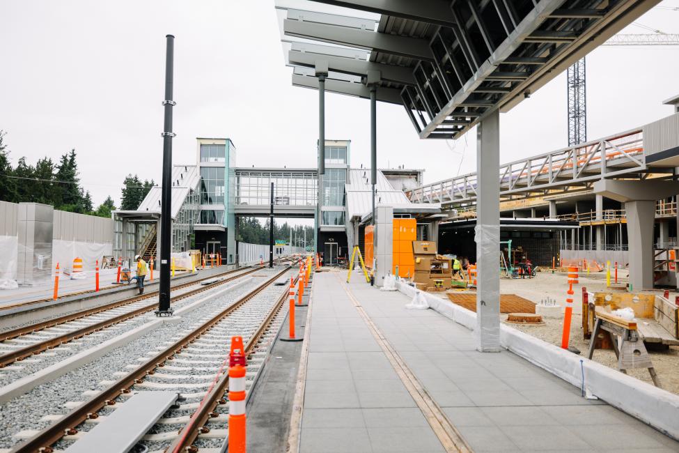 The platform takes shape at Shoreline North Station