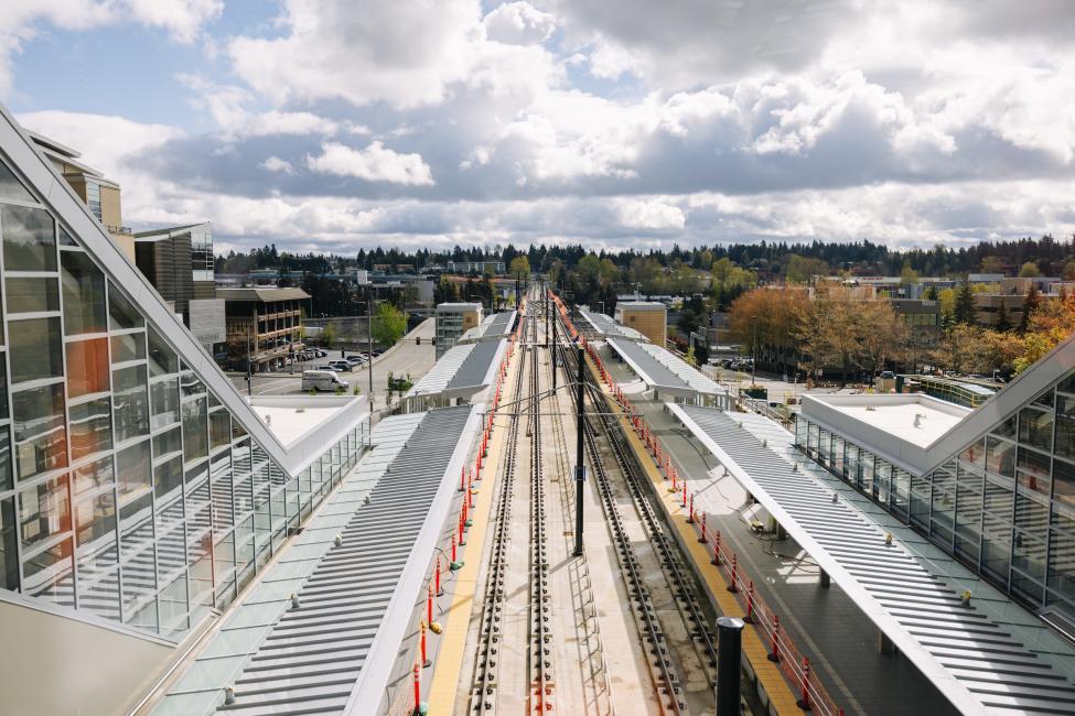 Looking east from the downtown Bellevue station still under construction