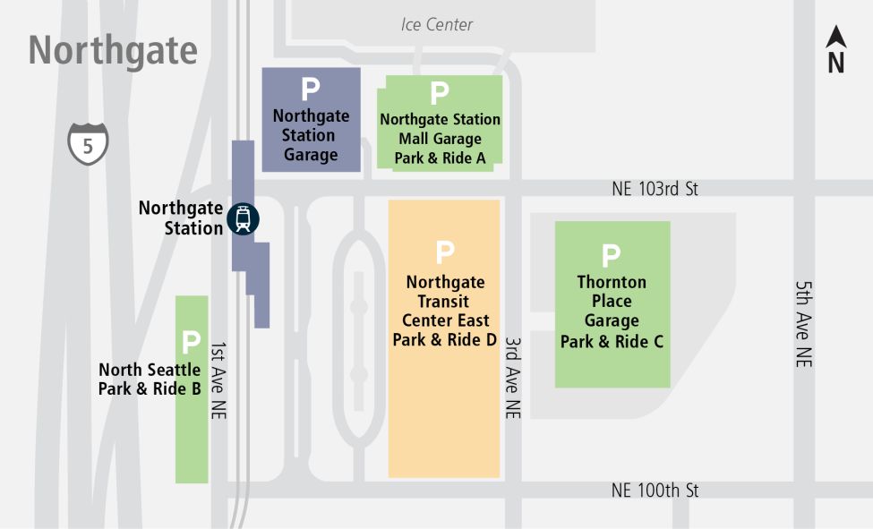Northgate Transit Center East Park & Ride map